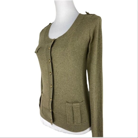 Kersh Women's Green Scoop Neck Designer Knit Cardigan‎ Sweater S/C33 - Picture 5 of 10